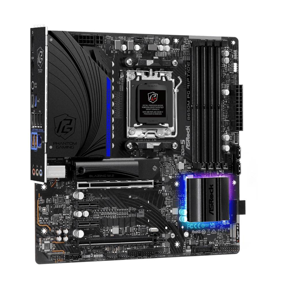 ASRock B650M PG Riptide WiFi AMD 600 Series mATX Motherboard | 90 - MXBKR0 - A0UAYZ | - Vektra Computers LLC ASRock B650M PG Riptide WiFi AMD 600 Series mATX Motherboard | 90 - MXBKR0 - A0UAYZ | - Vektra Computers LLC